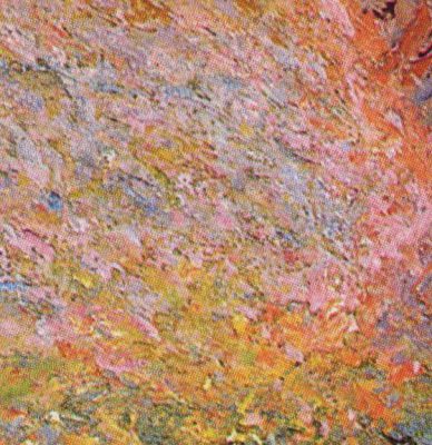 Claude Monet, Haystacks (Sunset), closeup.