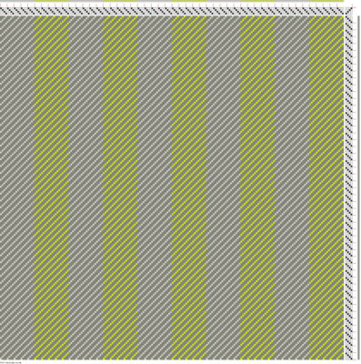lime green with gray, equal stripes, mostly weft showing